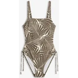 bonprix Bandeau-Badeanzug mit hohem Beinausschnittweiß 48Damen