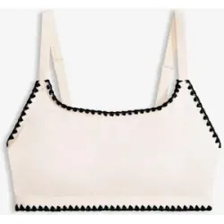 bonprix Bustier-Bikinioberteil mit Stickereiweiß 46Damen