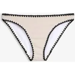 bonprix Knappe Bikinihose mit Stickereiweiß 42Damen