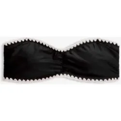 bonprix Bandeau-Bikinioberteil mit Stickereischwarz 42Damen