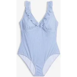 bonprix Light Shape-Badeanzug mit Volantsblau 42Damen