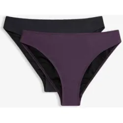 bonprix Bikinihose mit hohem Beinausschnitt (2er Pack)lila 48Damen