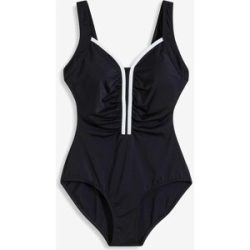 bonprix Badeanzug 1 Stk. sportlicher Stil, mit kontrastfarbener Paspel, mit Elasthan-Anteil