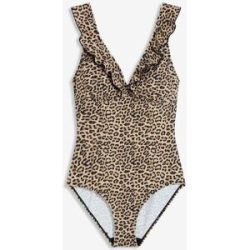 bonprix Badeanzug mit Volantsbeige 36Damen