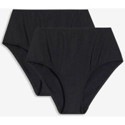 bonprix Highwaist-Bikinihose (2er Pack)schwarz 44Damen