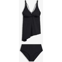 bonprix Asymmetrischer Tankini mit Ringdetail (2-tlg.Set)schwarz 46Damen
