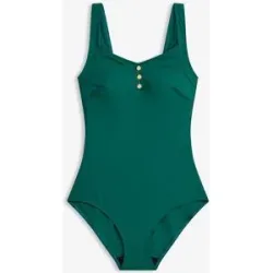 bonprix Badeanzug mit Knopfdetailgrün 52Damen