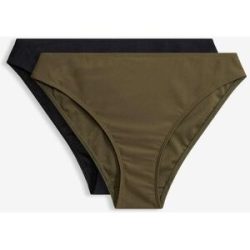 bonprix Bikinihose mit hohem Beinausschnitt (2er Pack)schwarz 46Damen