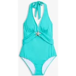 bonprix Neckholder-Badeanzug mit Seesterndetailblau 36Damen