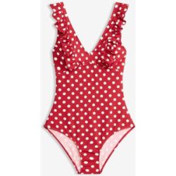 bonprix Badeanzug mit Volantsrot 36Damen