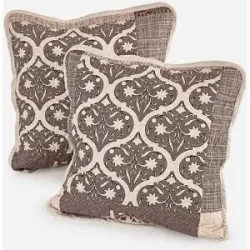 bonprix Kissenbezug mit Patchwork Druck (2er Pack)beige 1 (2er Pack Kissenhüllen 40/40 cm)false
