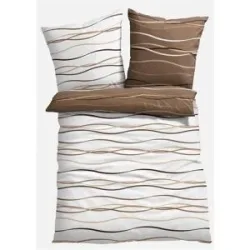bonprix Wendbare Biber-Bettwäschebeige 3 (2x 80/80 cm, 1x 200/200 cm)false