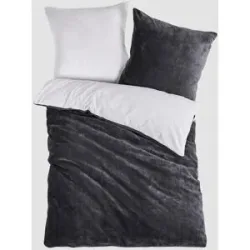 bonprix Wendbare Cashmere Touch Bettwäschegrau 2 (1x 80/80 cm, 1x 155/220 cm)false