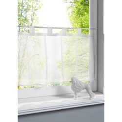 bonprix Scheibengardine aus leichtem Voileweiß 2 (H/B: 30/120 cm)false