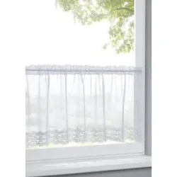 bonprix Scheibengardine mit Spitzenkante mit recyceltem Polyesterweiß 1 (H/B: 30/90 cm)false