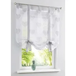 bonprix Bindegardine mit Herz Druck mit recyceltem Polyestergrau 2 (H/B: 140/80 cm)false