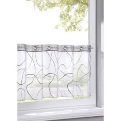 bonprix Scheibengardine mit recyceltem Polyester und Stickereigrau 4 (H/B: 45/120 cm)false