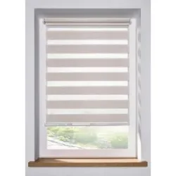 bonprix Schnurloses Doppelrollo in Leinen-Optikbeige 6 (H/B: 130/100 cm)false
