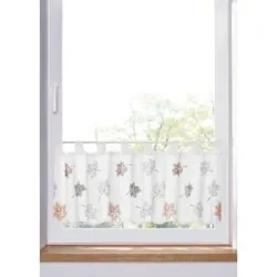 bonprix Scheibengardine mit Blätter Stickereibraun 5 (H/B: 60/120 cm)false