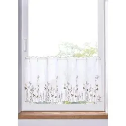 bonprix Scheibengardine mit Blumenstickereibeige 5 (H/B: 60/114 cm)false