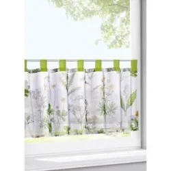 bonprix Scheibengardine mit Gräser Druck mit recyceltem Polyestergrün 1 (H/B: 30/90 cm)false