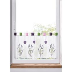 bonprix Scheibengardine mit Lavendel Stickereiweiß 3 (H/B: 45/85 cm)false