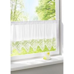bonprix Scheibengardine mit Häkelkanteweiß 6 (H/B: 60/180 cm)false