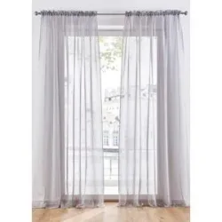 bonprix Gardinen aus leichtem Voile mit Tunnelzug (2er Pack)silber 6 (H/B: 295/150 cm)false