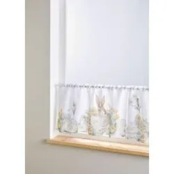 bonprix Scheibengardine mit Hasen Druckweiß 6 (H/B: 60/150 cm)false