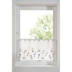 bonprix Scheibengardine mit Blumen Stickereiweiß 5 (H/B: 60/115 cm)false