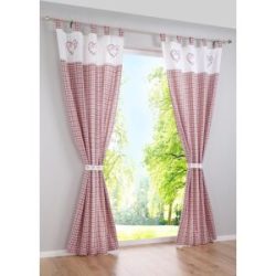 bonprix Vorhang aus Bio-Baumwolle mit Raffhalter (1er Pack)rot 3 (H/B: 175/110 cm)false