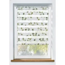 bonprix Doppelrollo mit Blätter Druckgrün 4 (H/B: 130/80 cm)false