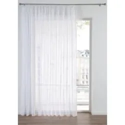 bonprix Gardinen Store aus feiner Sable Struktur mit recyceltem Polyesterweiß 4 (H/B: 145/450 cm)false