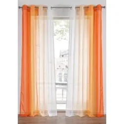 bonprix Gardinen aus leichtem Voile, auch in extra lang (2er Pack)orange 4 (H/B: 245/144 cm)false