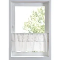bonprix Scheibengardine aus Bio-Baumwolleweiß 3 (H/B: 45/90 cm)false