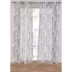 bonprix Gardine mit recyceltem Polyester mit Druck (1er Pack)grau 3 (H/B: 225/135 cm)false