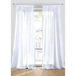 bonprix Gardine aus feiner Batist Struktur (1er Pack)weiß 3 (H/B: 225/140 cm)false