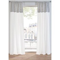 bonprix Vorhang mit Stickerei-Kante aus Bio-Baumwolle (1er Pack)grau 3 (H/B: 225/110 cm)false