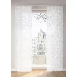 bonprix Ausbrenner Schiebegardine mit Ranken (1er Pack)weiß 3 (H/B: 225/57 cm)false
