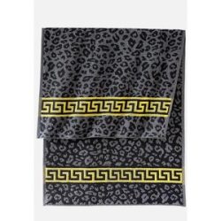 bonprix Handtuch mit Leo Musterschwarz 2 (2er Pack Handtuch 50/100 cm)false