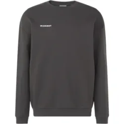 Mammut Warmer Rundhalspullover aus 100 % ökologischer Baumwolle Base ML Crew Neck Men Mini Logo Grau 3XL