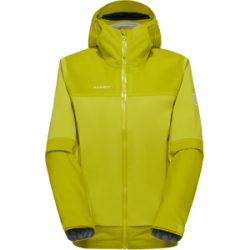 Mammut Strapazierfähige Allwetter-Hardshell-Wanderjacke Ducan Guide HS Hooded Jacket Women Gelb XL
