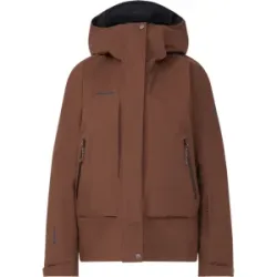 Mammut Leichte, isolierte Hardshell-Skijacke Haldigrat GTX HS Thermo Hooded Jacket Women Brown L