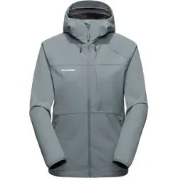 Mammut Softshell-Wanderjacke für jede Saison Ultimate Comfort SO Hooded Jacket Women Grau M