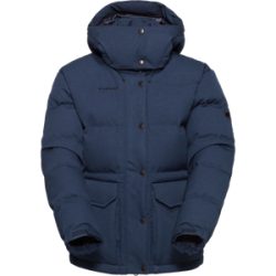 Mammut Wasserabweisende Daunenjacke in traditioneller Alpin-Optik Roseg 2.0 IN Hooded Jacket Women Blau L