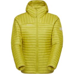 Mammut Vielseitige Daunenjacke für die Berge Broad Peak Light IN Hooded Jacket Women Gelb M