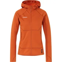 Mammut Warmer, schnelltrocknender Performance-Midlayer mit Kapuze Taiss ML Hooded Jacket Women Brown XL