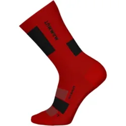 Mammut Atmungsaktive, mittelhohe Wandersocken aus Merinomix Mountaineering Lightweight Merino Crew Socks Rot S/36-38