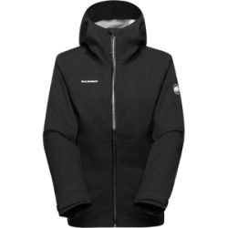 Mammut Leichte, elastische Hardshelljacke zum Wandern Linard Guide HS Hooded Jacket Women Schwarz L