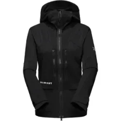 Mammut Wetterfeste Softshell-Bergjacke Eiger Nordwand Pro SO Hooded Jacket Women Schwarz XL